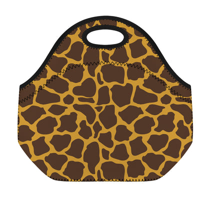 Dark Brown Cow Print Neoprene Lunch Bag