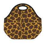 Dark Brown Cow Print Neoprene Lunch Bag