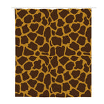 Dark Brown Cow Print Polyester Shower Curtain