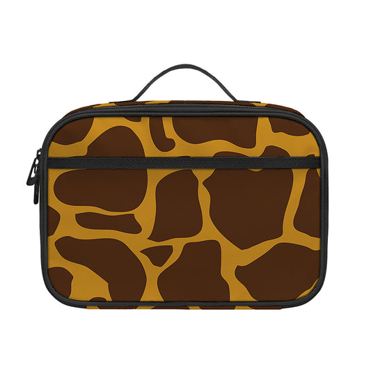 Dark Brown Cow Print Portable Lunch Bag
