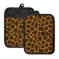 Dark Brown Cow Print Pot Holders With Pocket