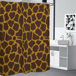 Dark Brown Cow Print Premium Shower Curtain