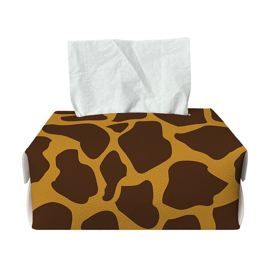 Dark Brown Cow Print Rectangle Tissue Box Cover