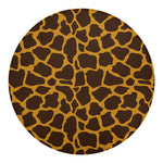 Dark Brown Cow Print Round Blanket