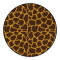 Dark Brown Cow Print Round Floor Mat