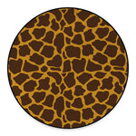 Dark Brown Cow Print Round Floor Mat