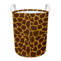 Dark Brown Cow Print Round Laundry Basket