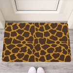 Dark Brown Cow Print Rubber Doormat
