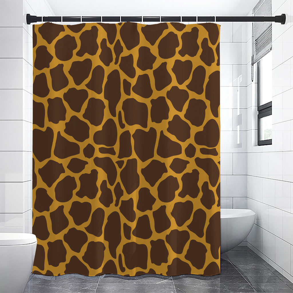 Dark Brown Cow Print Shower Curtain