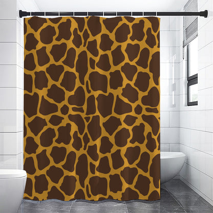 Dark Brown Cow Print Shower Curtain