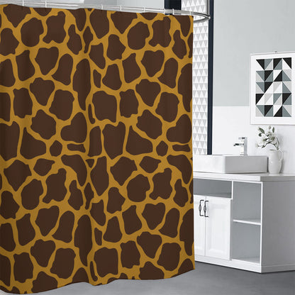 Dark Brown Cow Print Shower Curtain