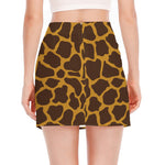Dark Brown Cow Print Side Slit Mini Skirt