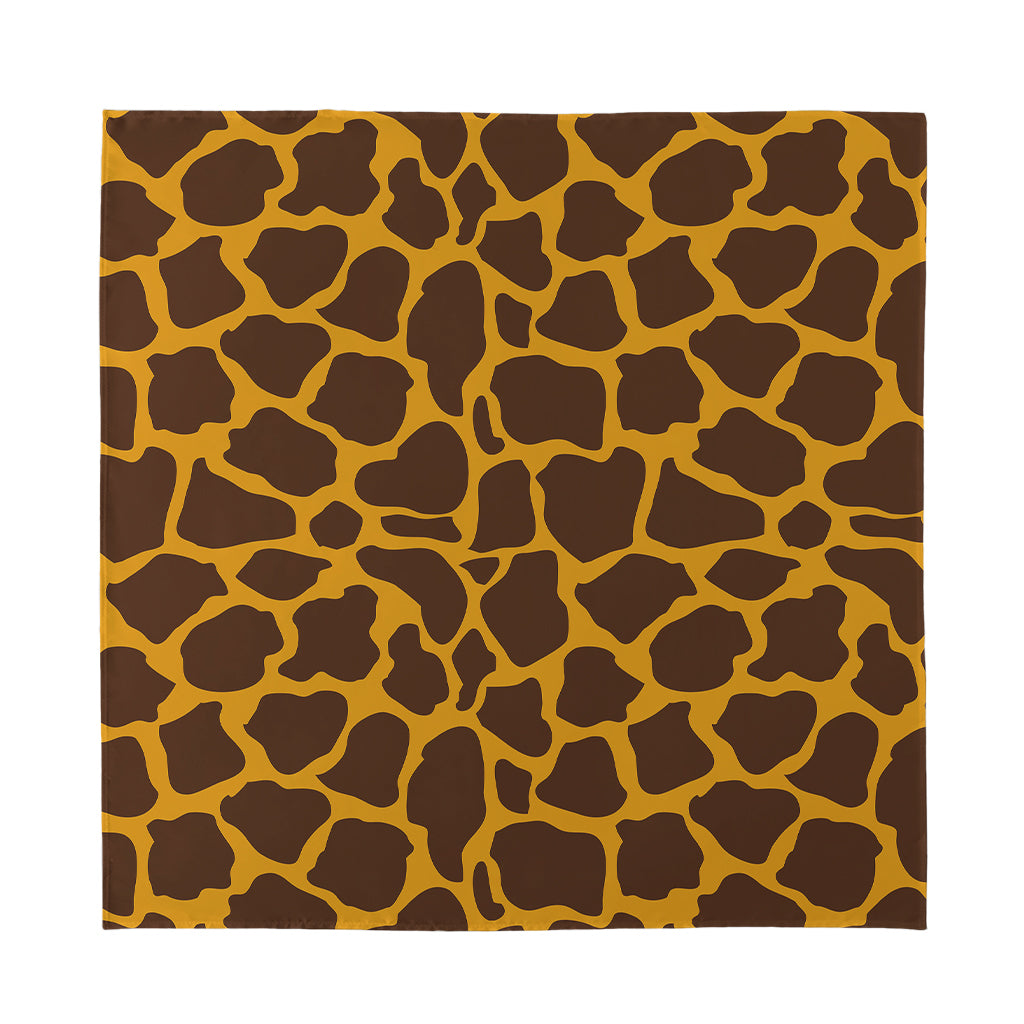 Dark Brown Cow Print Silk Bandana