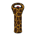 Dark Brown Cow Print Single Neoprene Wine Tote
