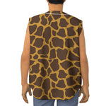 Dark Brown Cow Print Sleeveless Baseball Jersey