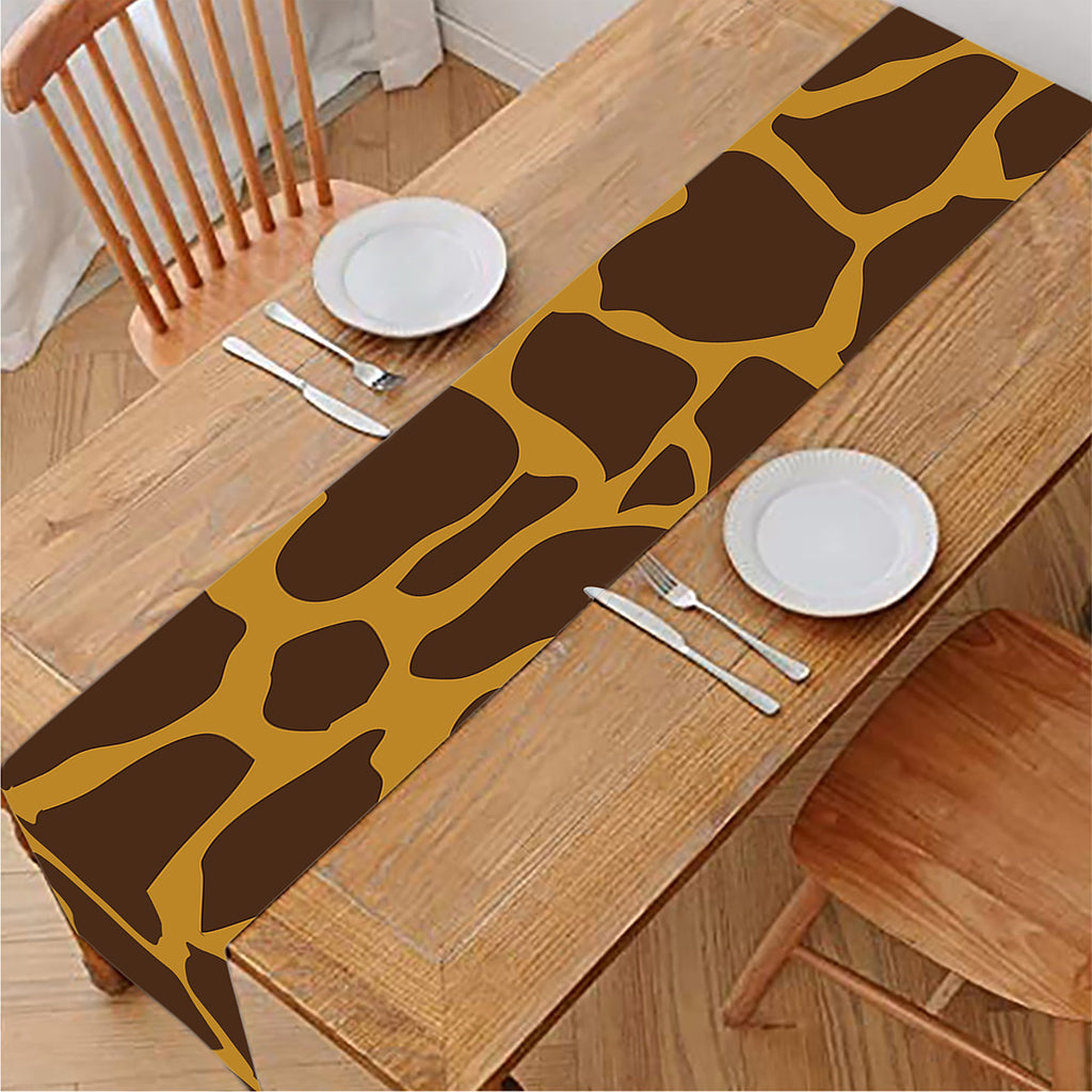 Dark Brown Cow Print Table Runner