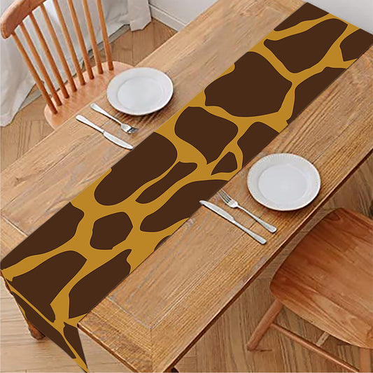 Dark Brown Cow Print Table Runner