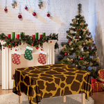 Dark Brown Cow Print Tablecloth