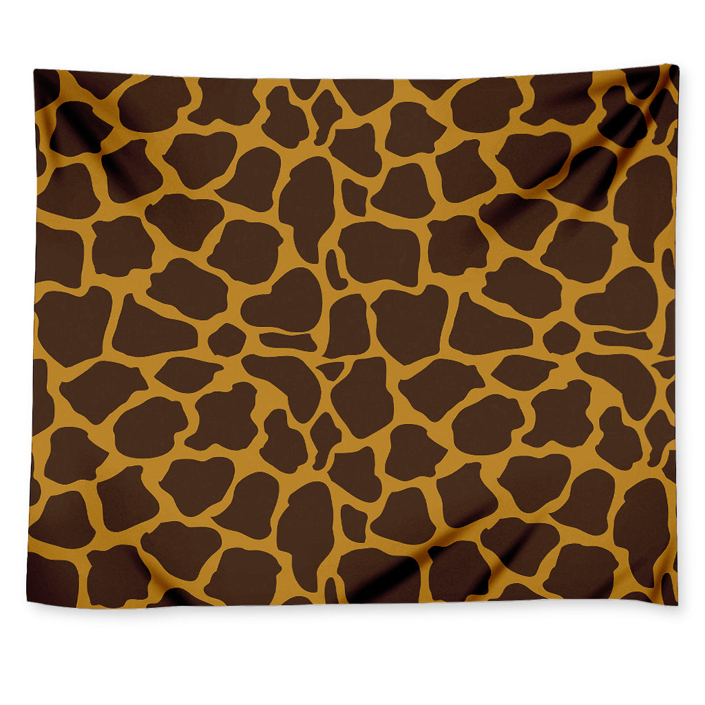 Dark Brown Cow Print Tapestry