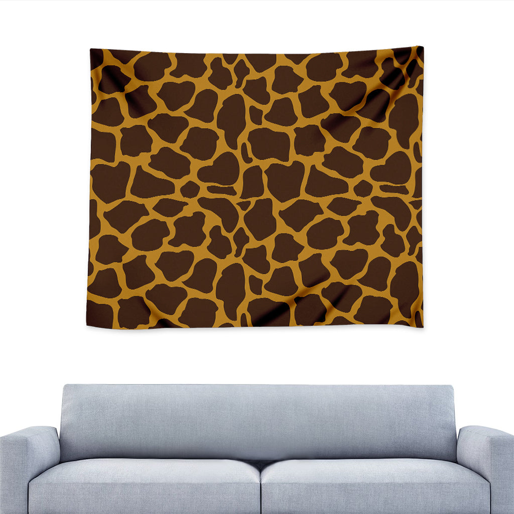 Dark Brown Cow Print Tapestry