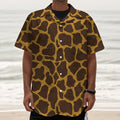 Dark Brown Cow Print Textured Short Sleeve Shirt