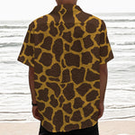 Dark Brown Cow Print Textured Short Sleeve Shirt