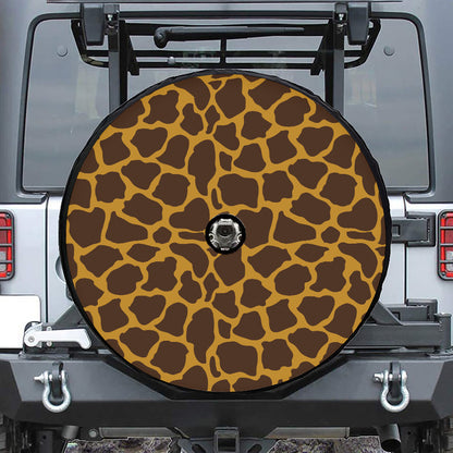 Dark Brown Cow Print Tire Cover With Camera Hole
