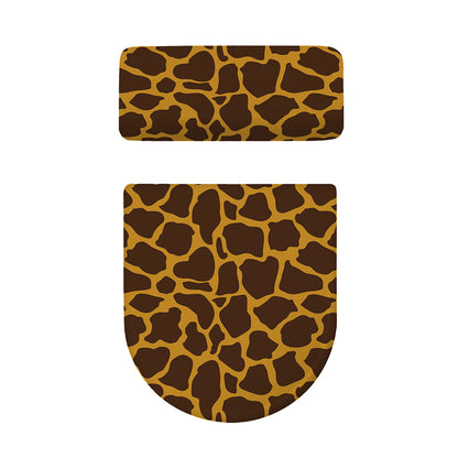 Dark Brown Cow Print Toilet Lid And Tank Cover Set