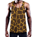 Dark Brown Cow Print Men's Workout Tank Top