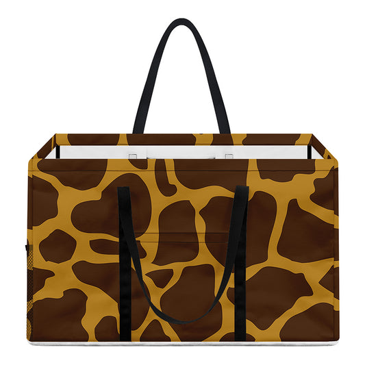 Dark Brown Cow Print Utility Tote Bag