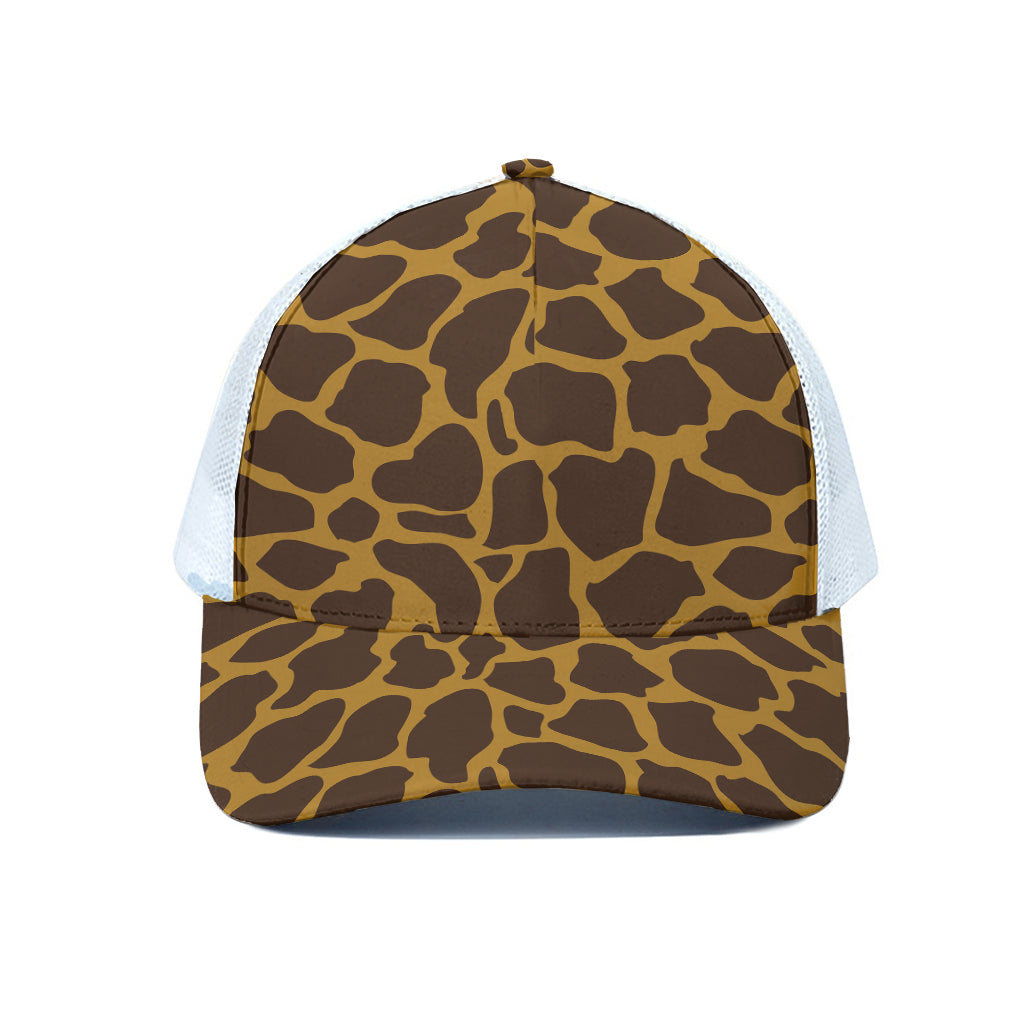 Dark Brown Cow Print White Mesh Trucker Cap