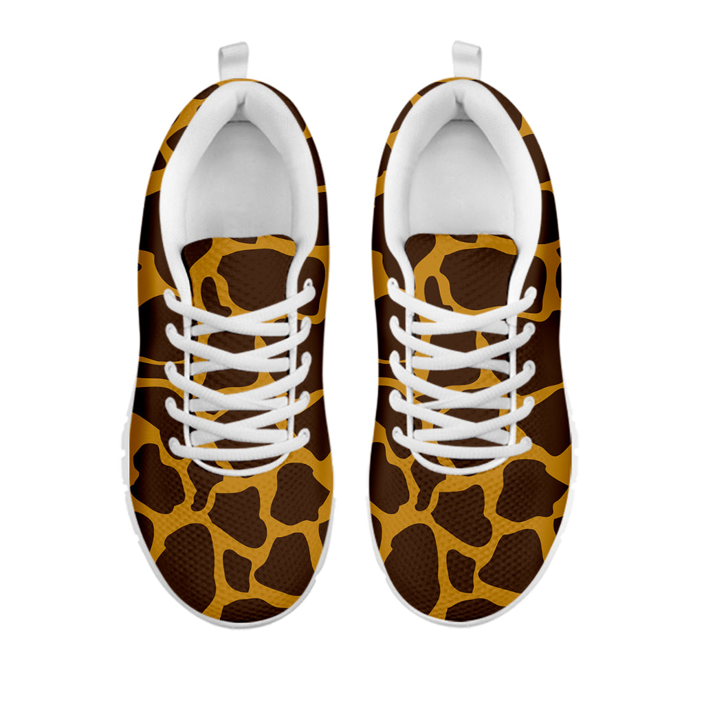 Dark Brown Cow Print White Running Shoes