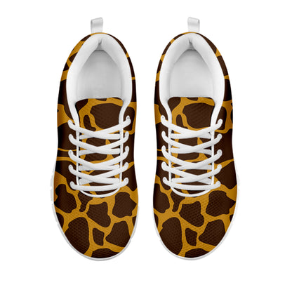 Dark Brown Cow Print White Running Shoes