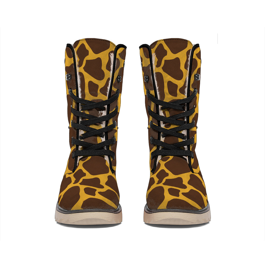 Dark Brown Cow Print Winter Boots