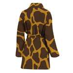 Dark Brown Cow Print Women's Bathrobe