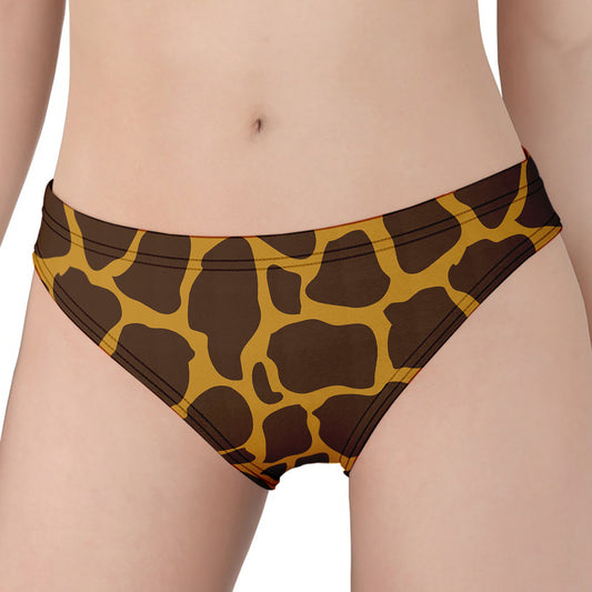 Dark Brown Cow Print Women's Panties