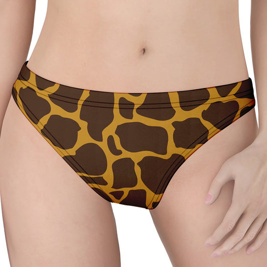 Dark Brown Cow Print Women's Thong