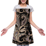 Dark Brown Paisley Pattern Print Adjustable Apron