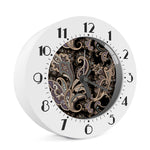 Dark Brown Paisley Pattern Print Alarm Clock
