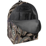 Dark Brown Paisley Pattern Print Backpack