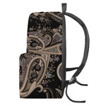 Dark Brown Paisley Pattern Print Backpack