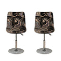 Dark Brown Paisley Pattern Print Bar Stool Covers