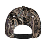 Dark Brown Paisley Pattern Print Baseball Cap