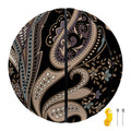 Dark Brown Paisley Pattern Print Basketball