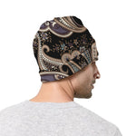 Dark Brown Paisley Pattern Print Beanie