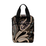 Dark Brown Paisley Pattern Print Bible Tote Bag