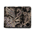 Dark Brown Paisley Pattern Print Bifold Wallet