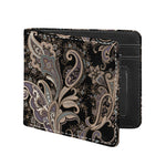 Dark Brown Paisley Pattern Print Bifold Wallet