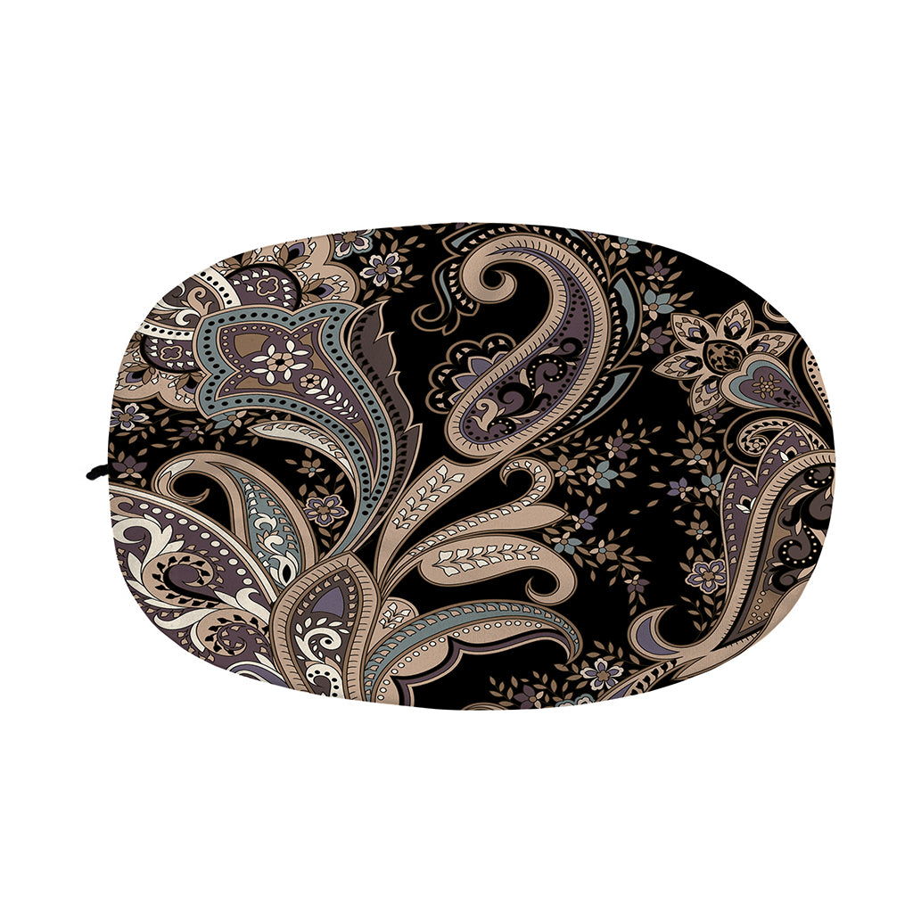 Dark Brown Paisley Pattern Print Car Side Mirror Covers