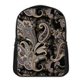 Dark Brown Paisley Pattern Print Casual Backpack